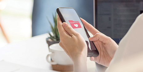 Woman holding phone
